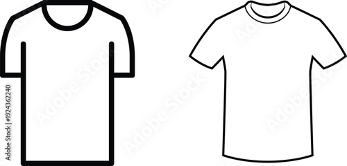 T shirt polo icon set vector. Man polo t shirt symbol. vector illustration. Shirt icon logo in stroke lines collection, T shirt icon outlines - vector simple illustration Clean T-shirt laundry care,