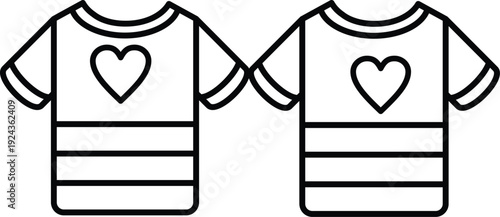 T shirt polo icon set vector. Man polo t shirt symbol. vector illustration. Shirt icon logo in stroke lines collection, T shirt icon outlines - vector simple illustration Clean T-shirt laundry care,