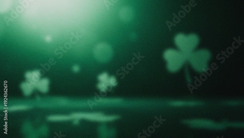 Φωτογραφία St patrick's day shamrocks in green light celebrating irish heritage and luck