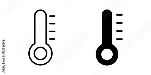 Temperature Icon set. Symbol isolated white background. vector illustration. color editable.