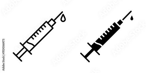 Injection Icon set. Symbol isolated white background. vector illustration. color editable.