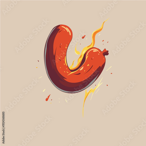 Sausage vector for advertising and motion graphics