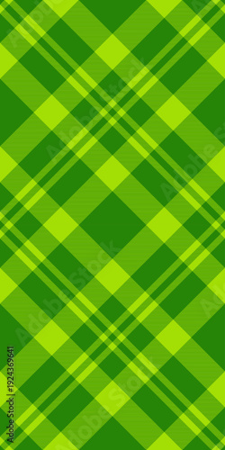 Oriental tartan textile pattern, idea seamless background vector. Abstract plaid check texture fabric in green and lime colors.