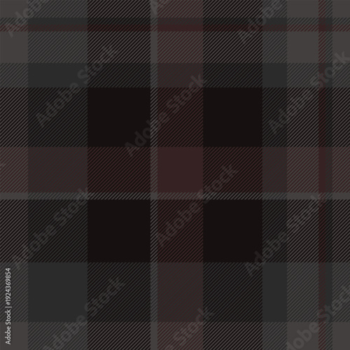 Plank seamless background check, wool tartan textile plaid. Customize fabric vector texture pattern in grey and black colors.