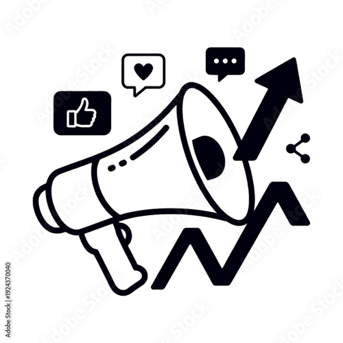 A businessman with a megaphone symbolizes leadership, communication, and influence in professional settings.