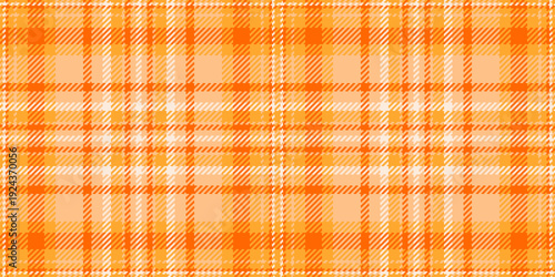 Outline background vector fabric, iconic textile plaid tartan. Form seamless pattern check texture in orange and amber colors.
