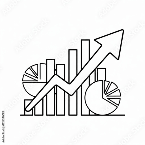 A business graph icon depicting growth represents progress, success, and upward trends in a clear and visually engaging way.