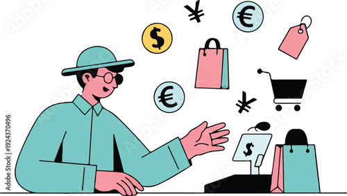E-commerce shopping vector illustration