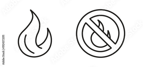 No Fire Prohibition Sign Vector, No Open Flame Symbol ISO 7010 P003 Safety Icon, Fire Ignition Source and Smoking Prohibited Warning Label for Hazardous Areas, Industrial Safety and Flammable Material