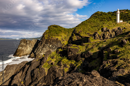 Εκτύπωση καμβά Rocky coastline and lighthouse on Ishigaki Island, Japan