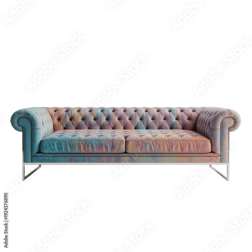 Colorful Couch in Modern Style Placed in a Living Room Setting With Soft Ligh...