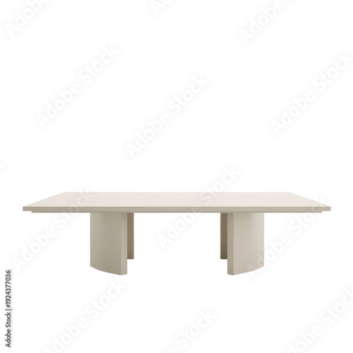 Plain Rectangular Table on a White Background Made of Modern Materials With S...