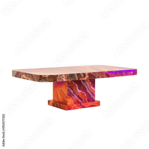 Modern Table Design With Vibrant Colors in Bright Tones for Interior Spaces a...