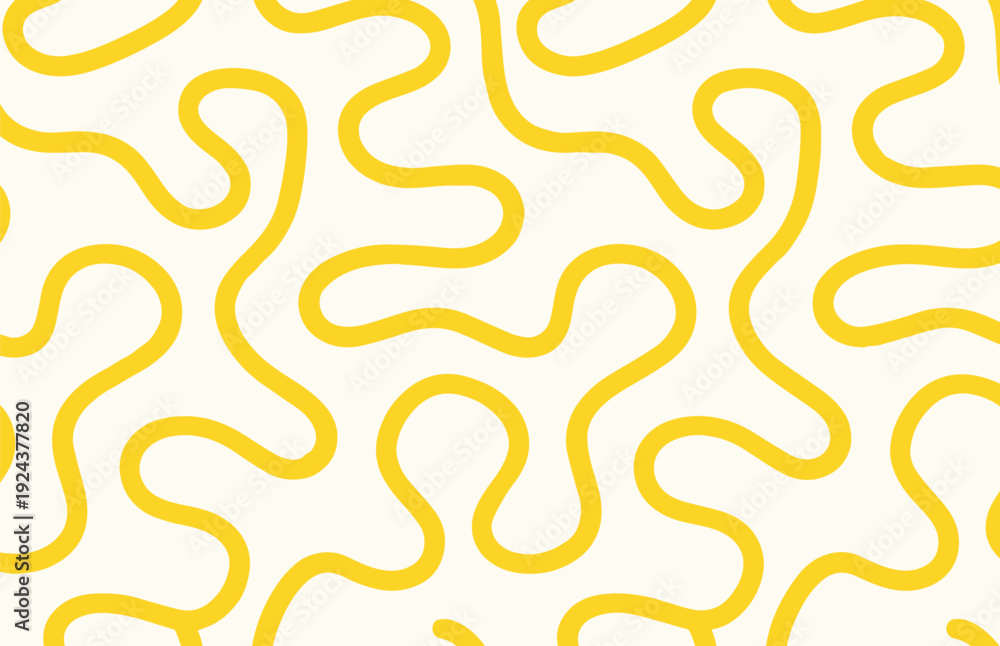 custom made wallpaper toronto digitalSeamless minimalist doodle pattern with playful yellow lines on a cream background
