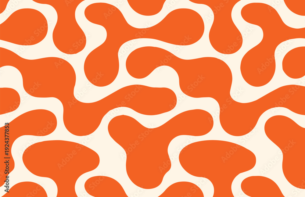 custom made wallpaper toronto digitalVibrant Retro Background Abstract Groovy Orange and Cream Seamless Pattern