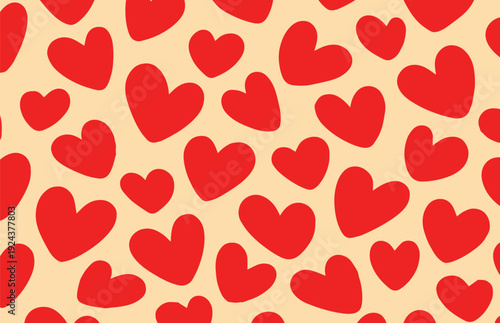 Wallpaper Mural A Cheerful Romantic Seamless Pattern Featuring Hand-Drawn Graphic Hearts on a Vintage Background Torontodigital.ca