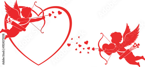 Valentine's Day cupids. love and angels. 