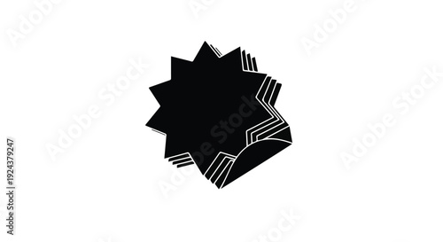 Industrial black gear cog machinery technology illustration on white background for business engineering manufacturing concepts