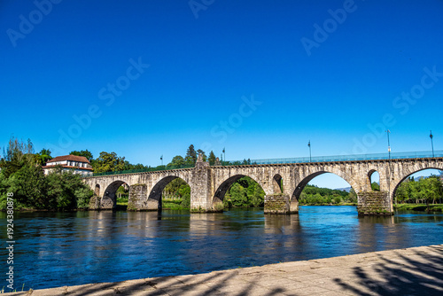 Bridge of Ponte da Barca, ancient portuguese village at Minho river in Nationalpark Peneda-Geres in North Portugal