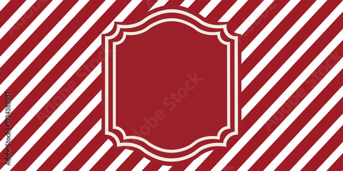 Isolated Christmas candy stripe Label template