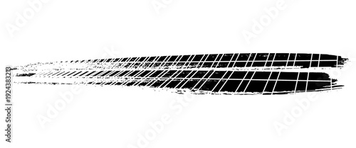 Auto tire tread grunge element. Car and motorcycle tire pattern, wheel tyre tread track. Black tyre print. Vector illustration isolated on white background.