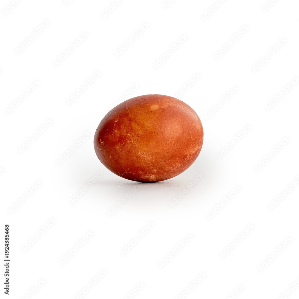 Fototapeta premium Single Organic Brown Easter Egg Isolated On White