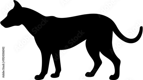 Title: Minimalist silhouette of a standing dog