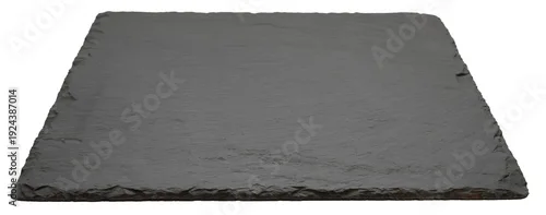 Obraz  z motywem Empty black square slate plate isolated on white background