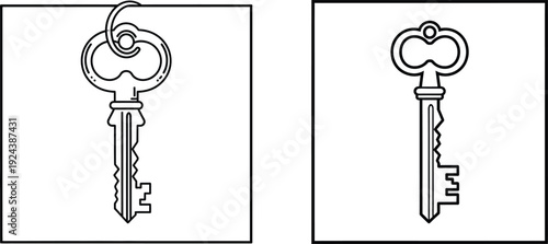 Two antique skeleton keys side by side