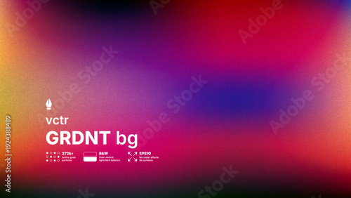 Cinematic abstract vector background with grainy noise texture and dark purple red gradient mesh. Modern retro aesthetic with soft blurred transitions and atmospheric film grain effect for design.