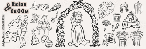 Bridal shower and wedding party decorations set for creative event planning