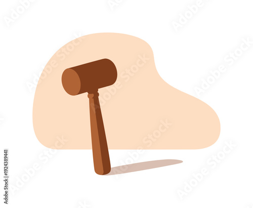 Gavel silhouette object st and ing up right withsimplecyl indric alhe ad andsh orth andle positi oned in the left third ona 3: 2