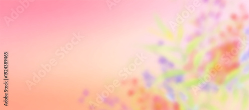 Floral spring gradient background with soft tones. Abstract blurred leaf inspired backdrop with a gentle gradient mesh illustration.
