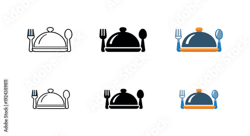 Warm table scene showing a compact food service icon with covered dish and utensil cues prepared for guests, identical items