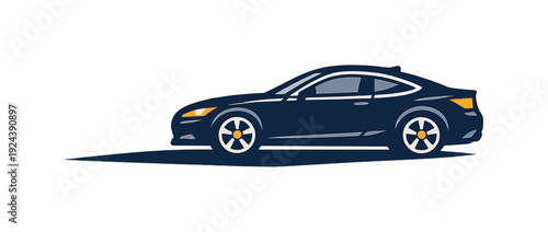 Sleek Car Silhouette. Car silhouettegeneric comp act presented as aref inedsidepr ofile product pose with cle anau tomotivel ines