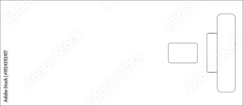 Minimalist architectural CAD block of gym or yoga studio equipment in top view, featuring clean technical outlines of a fitness mat, yoga block, and associated workout accessories.