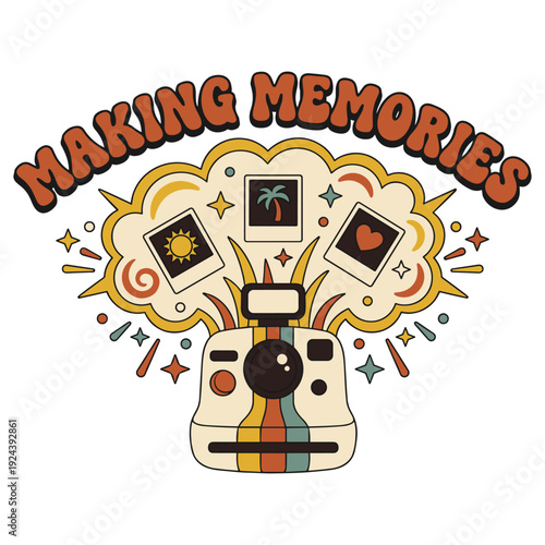 Making Memories Vintage Instant Camera with Summer Vacation Photos