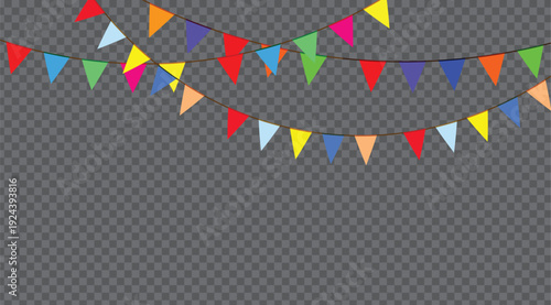 Colorful triangle party flag vector.