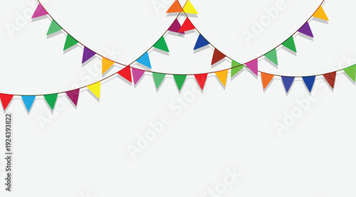 Colorful triangle party flag vector.