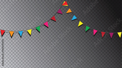Colorful triangle party flag vector.