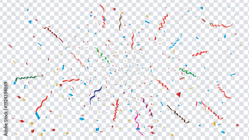 Abstract geometric patterns radiating from a central point with vibrant color lines Vector illustration.