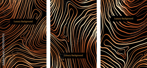  Elegant wood texture with golden rings and organic patterns. 