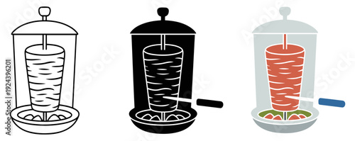 doner kebab shawarma street food icon