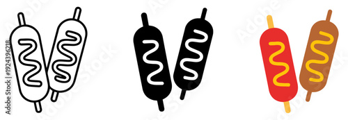 corn dog street food icon
