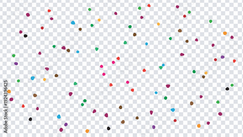 A vibrant array of colorful dots scattered across a transparent background Vector illustration.