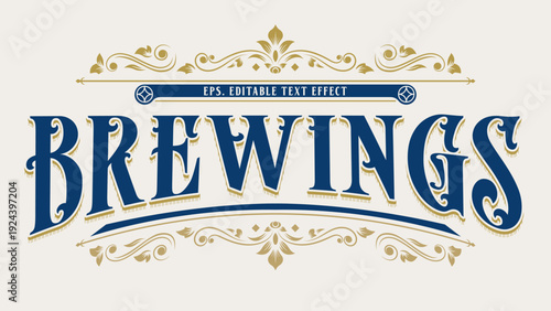 Heritage decoration text effect, Victorian editable text style