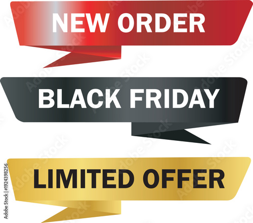 Black friday sale banner showcasing a limited time new order offer Vector illustration.