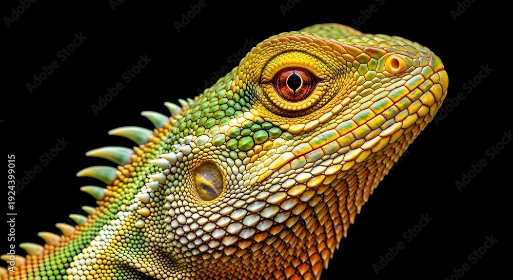 Fototapeta premium Close-up of colorful lizard head