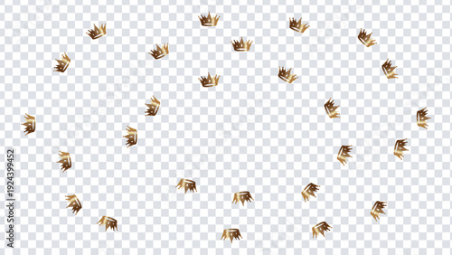 A circular arrangement of small cartoon bees on a plain background Vector illustration.