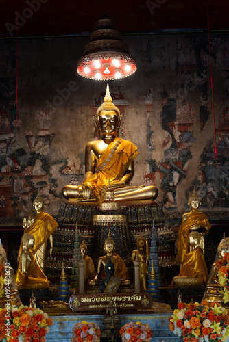 Luang Pho Butsarakham Buddha image at Wat Kamphaeng Bangchak, Bangkok, Kingdom of Thailand.
